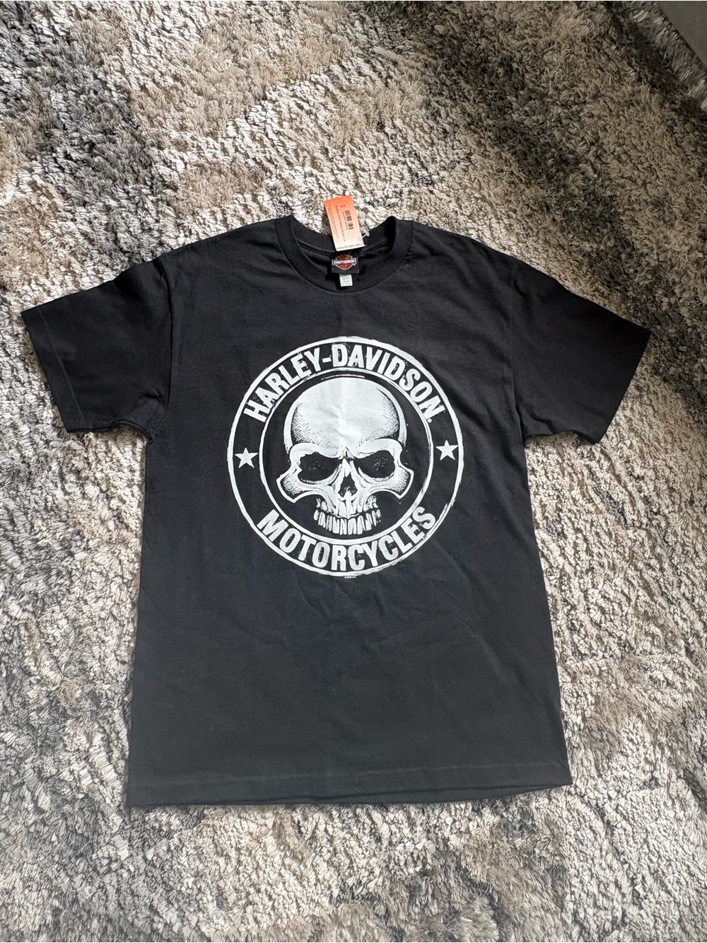Harley-Davidson Black T-Shirt with White Skull Emblem